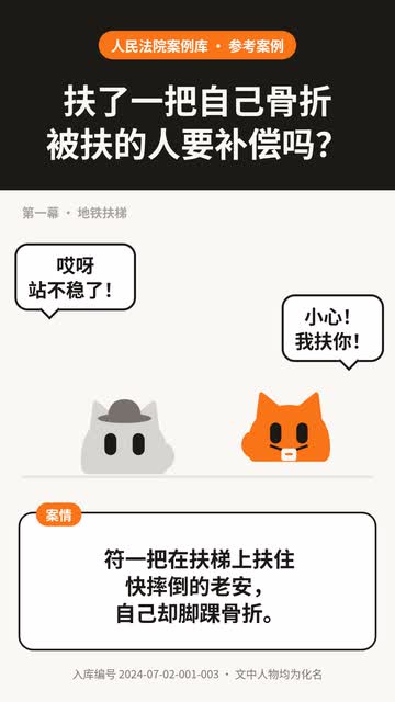 扶了一把自己骨折被扶的人要补偿吗？——动画封面